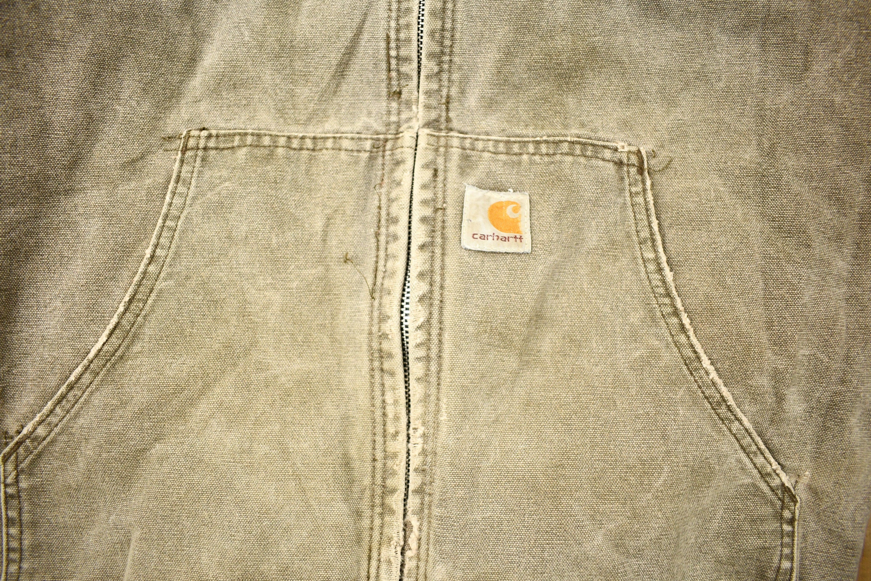 Vintage 1990s Distressed Carhartt Hooded Work Jacket