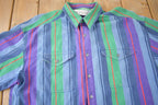 Vintage 1990s Silenzio Button Up Striped Shirt
