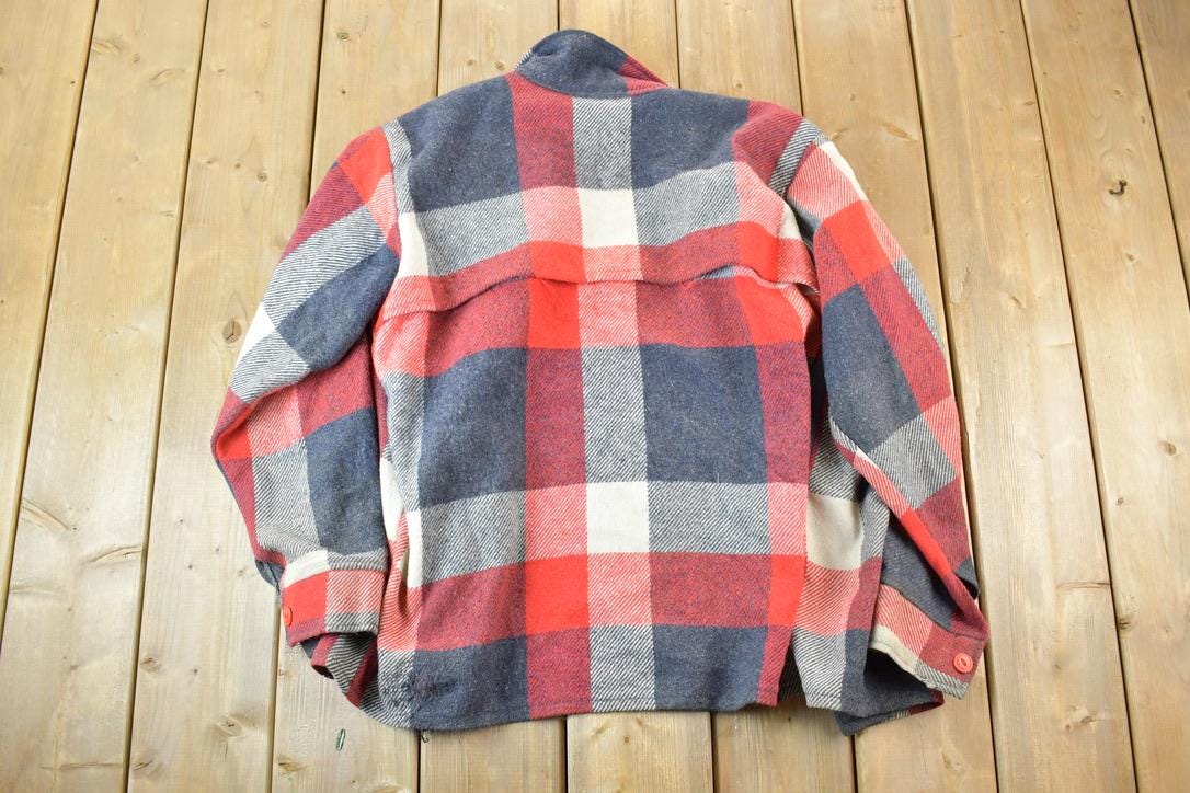Vintage 1960s Thermo King Heavily Distressed Plaid Light True Vintage Jacket