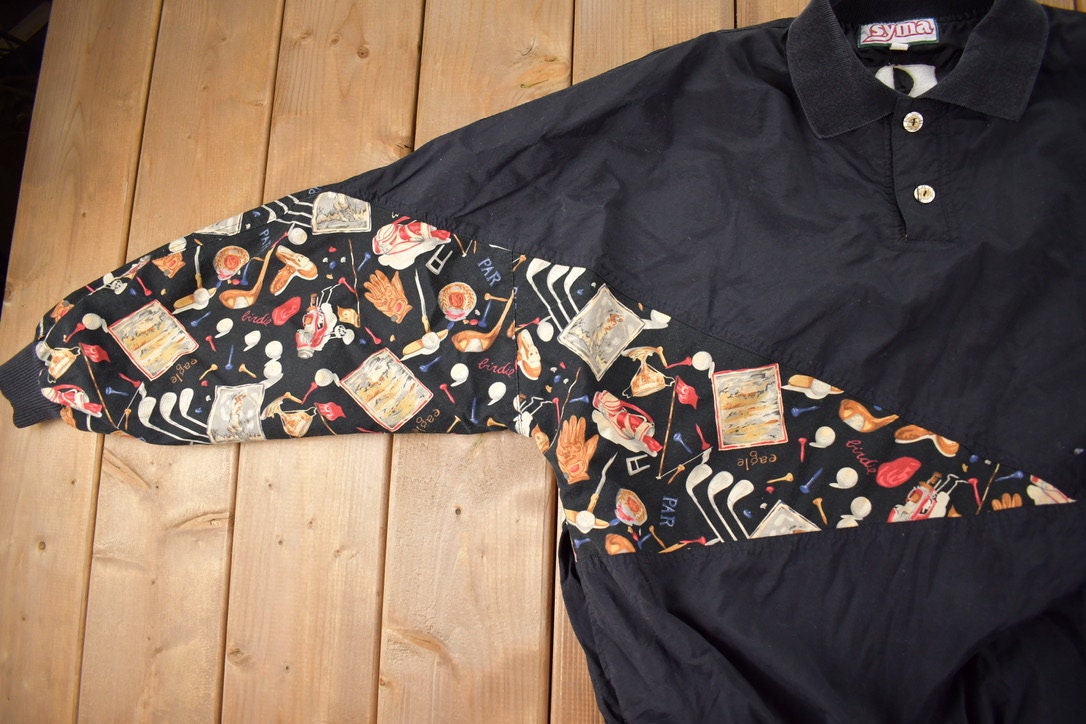 Vintage 1980s Syma Golf Themed WIndbreaker