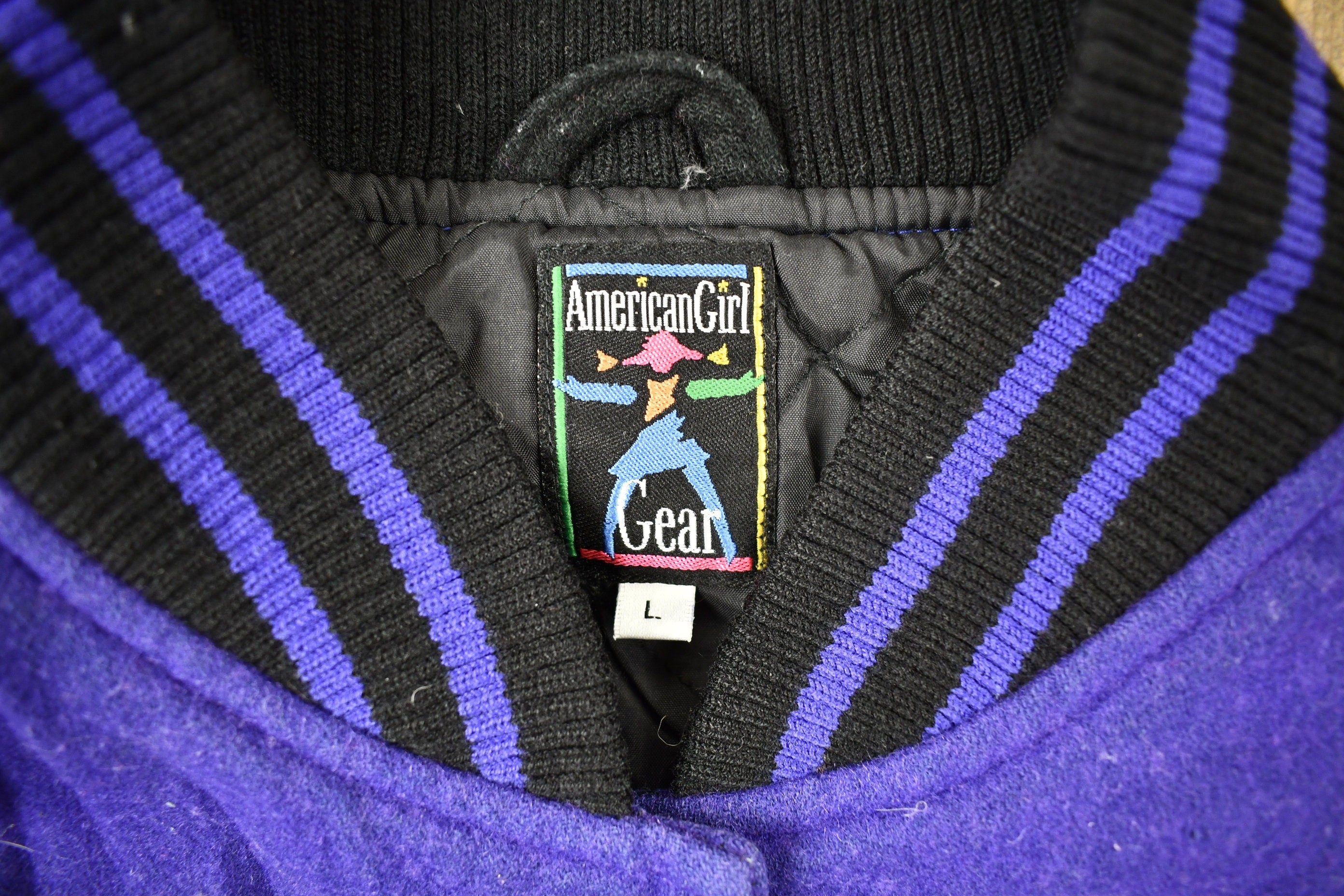 Vintage 1990s American Girl Gear Purple Varsity Jacket