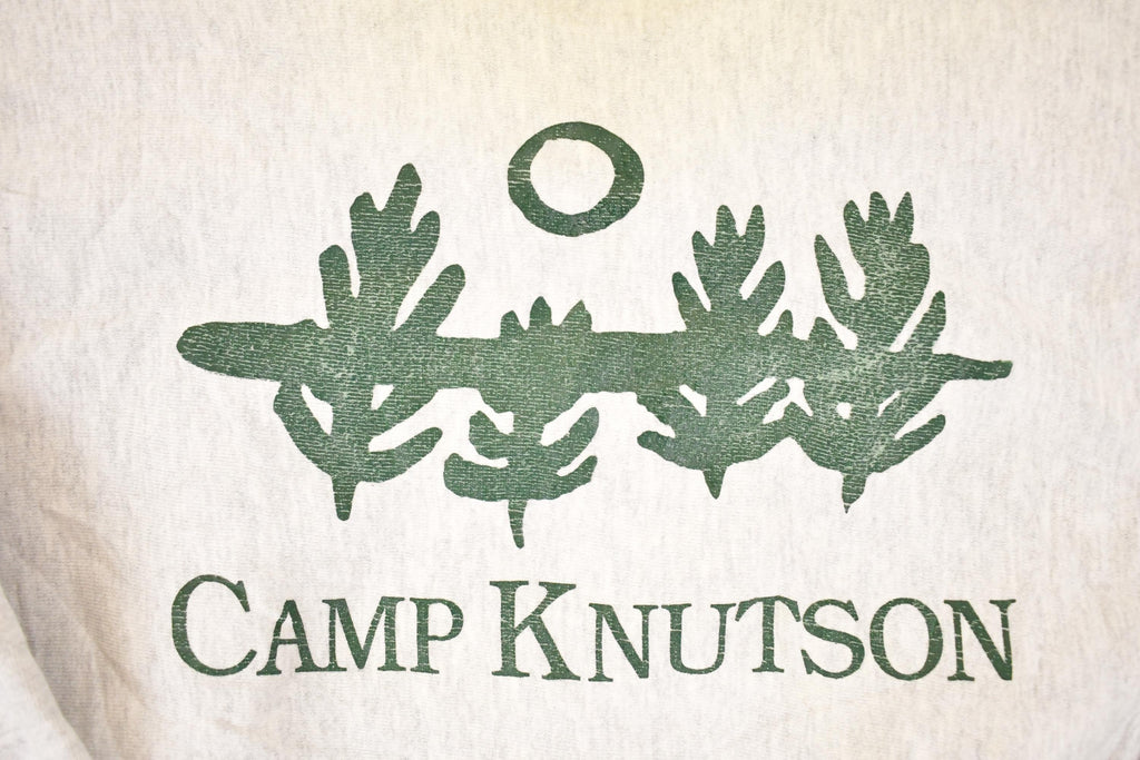 Vintage 1990s Camp Knutson Cross Grain Graphic Print Crewneck Sweatshirt Mens L