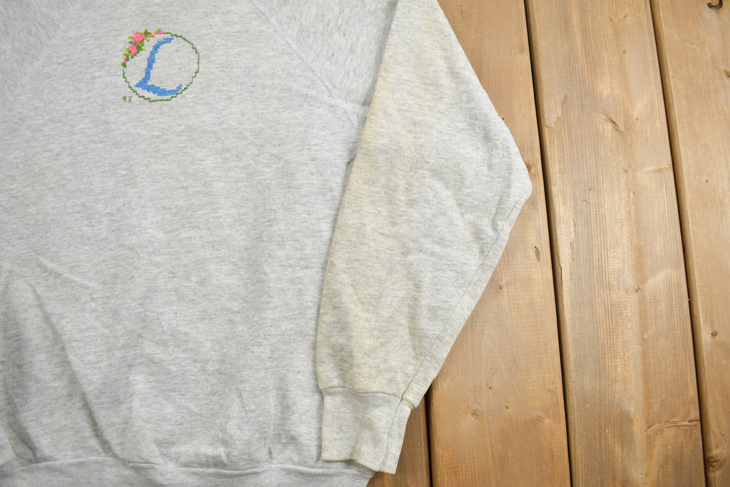 Vintage 1990s Embroidered L Crewneck Sweatshirt