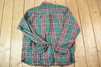 Vintage 1990's LL Bean Plaid Button Up Western Shirt Made In USA