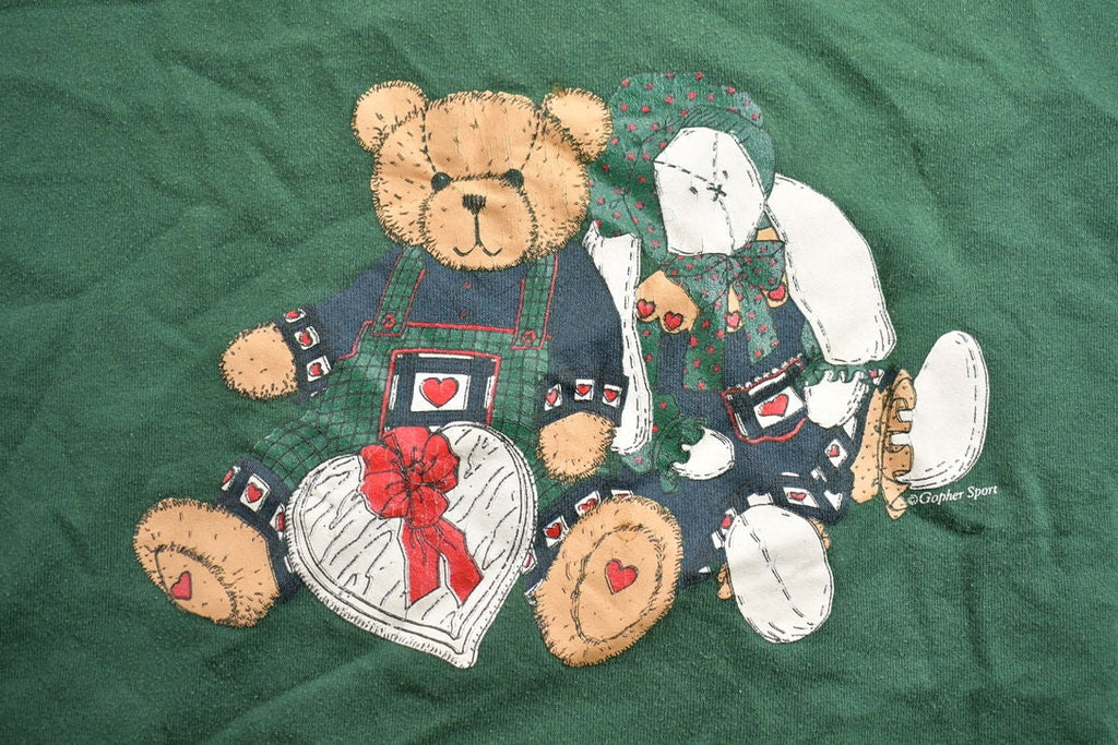 Vintage 1980s Cute Teddy Bear and Bunny Crewneck Sweater