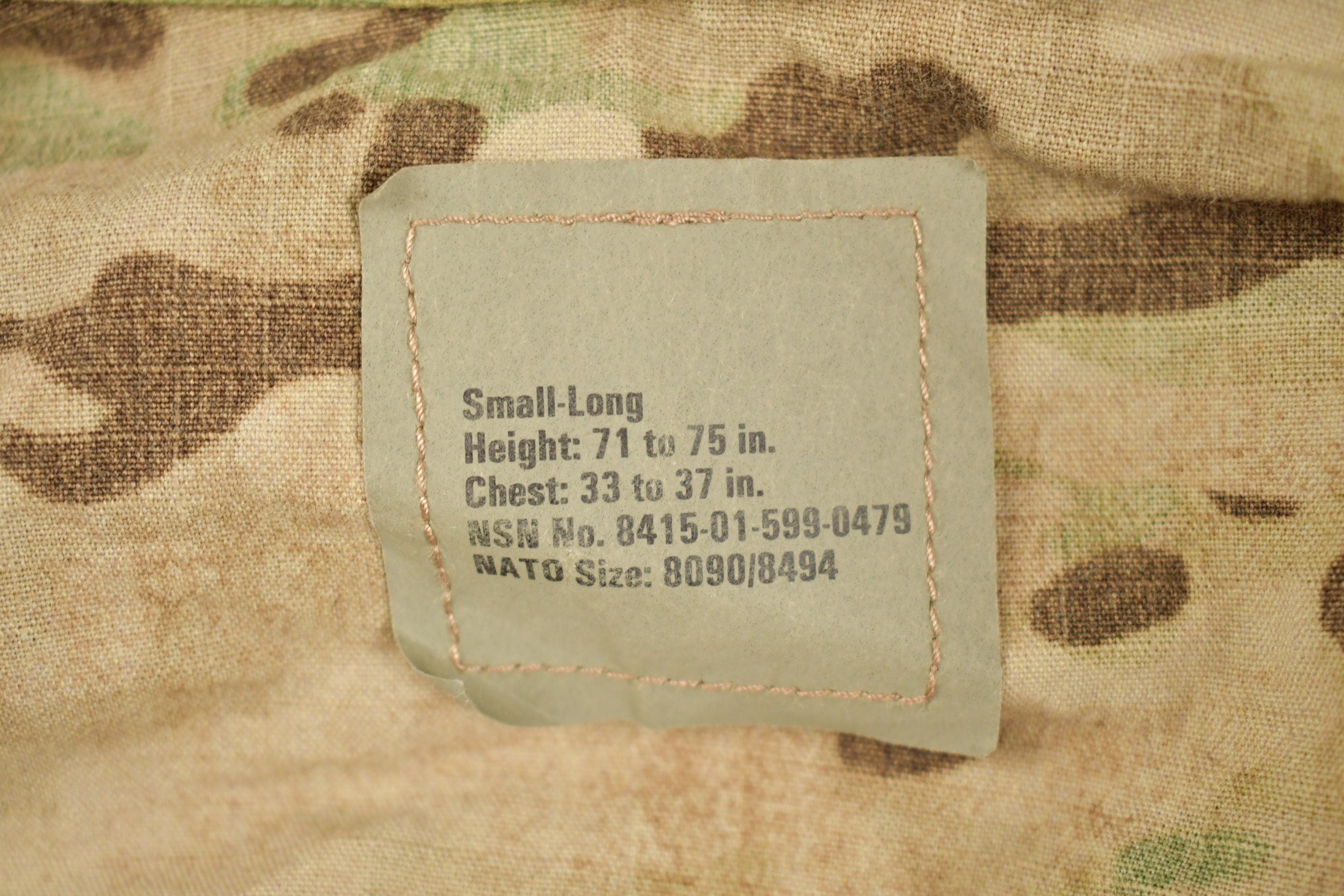 Vintage 2001 Military Desert MultiCamo Insect Repellent Field Jacket