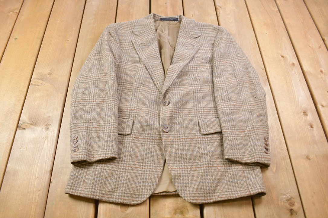 Vintage 1990s Higbee's All Over Pattern Wool Blazer Jacket