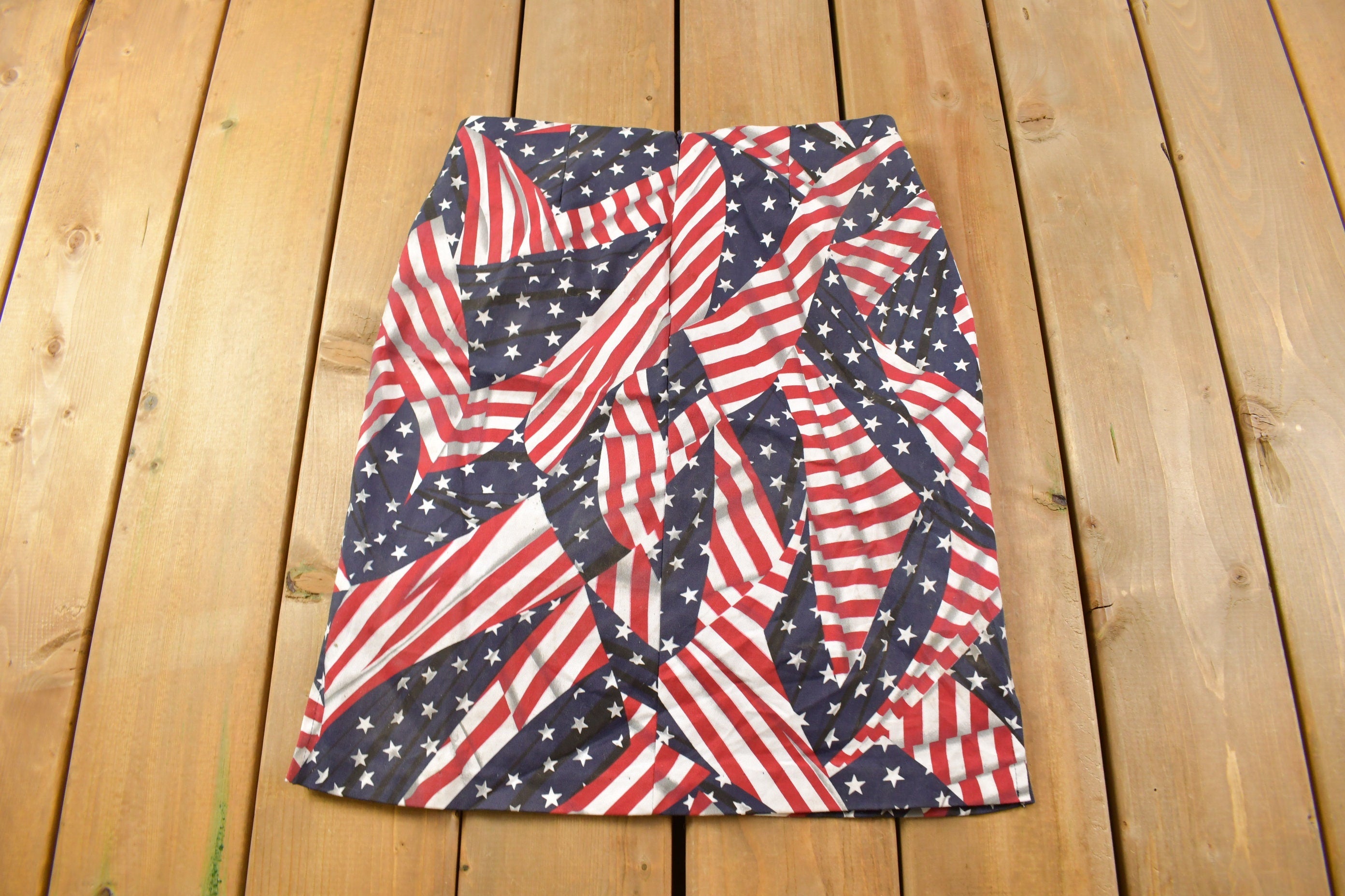 Vintage 1990s American Flag Theme Skirt Size 30