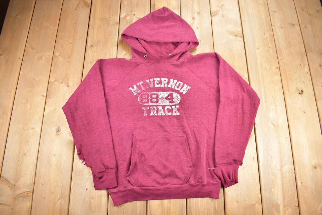 Vintage 1980s Mt Vernon Track Graphic Hoodie