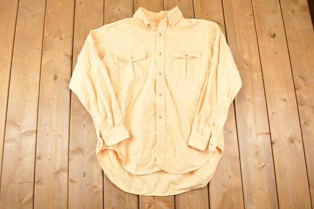 Vintage 1970s Brooks Brothers Flannel Button Up Shirt Men's XL