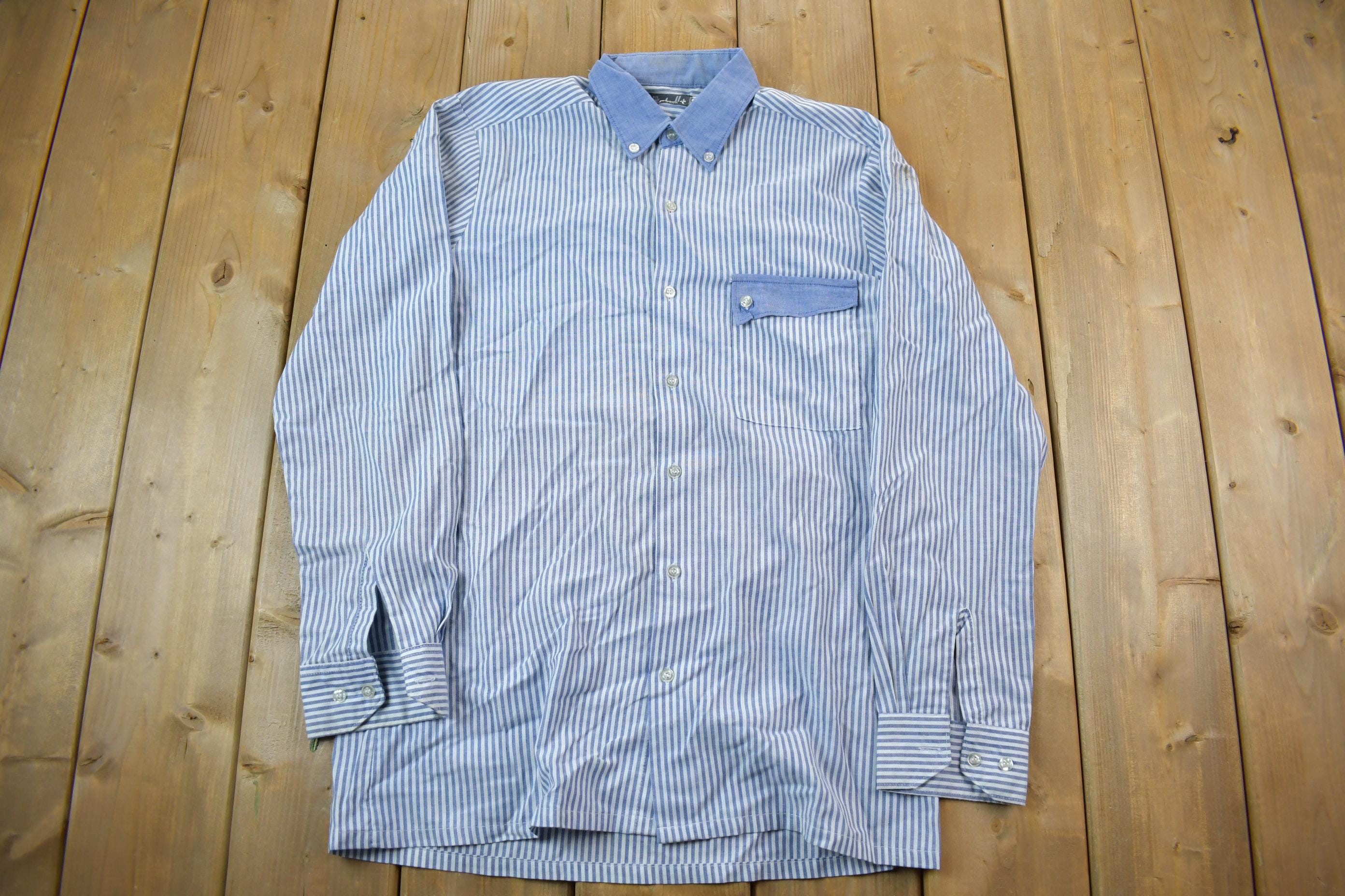 Vintage 1990s Blue Button Up Shirt