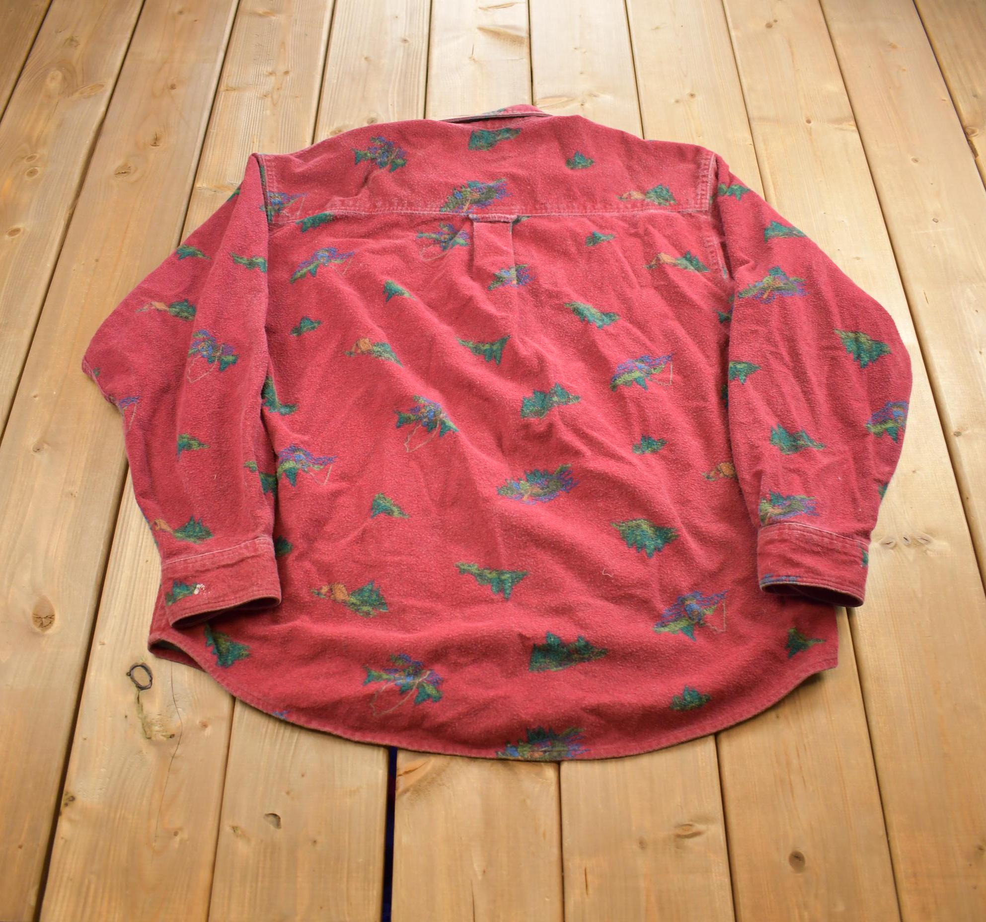 Vintage 1990s Eddie Bauer Flannel Button Up Shirt Made In USA