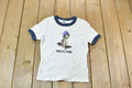 Vintage 1990s Skate Punk Puppy White and Navy Women's Graphic T-Shirt