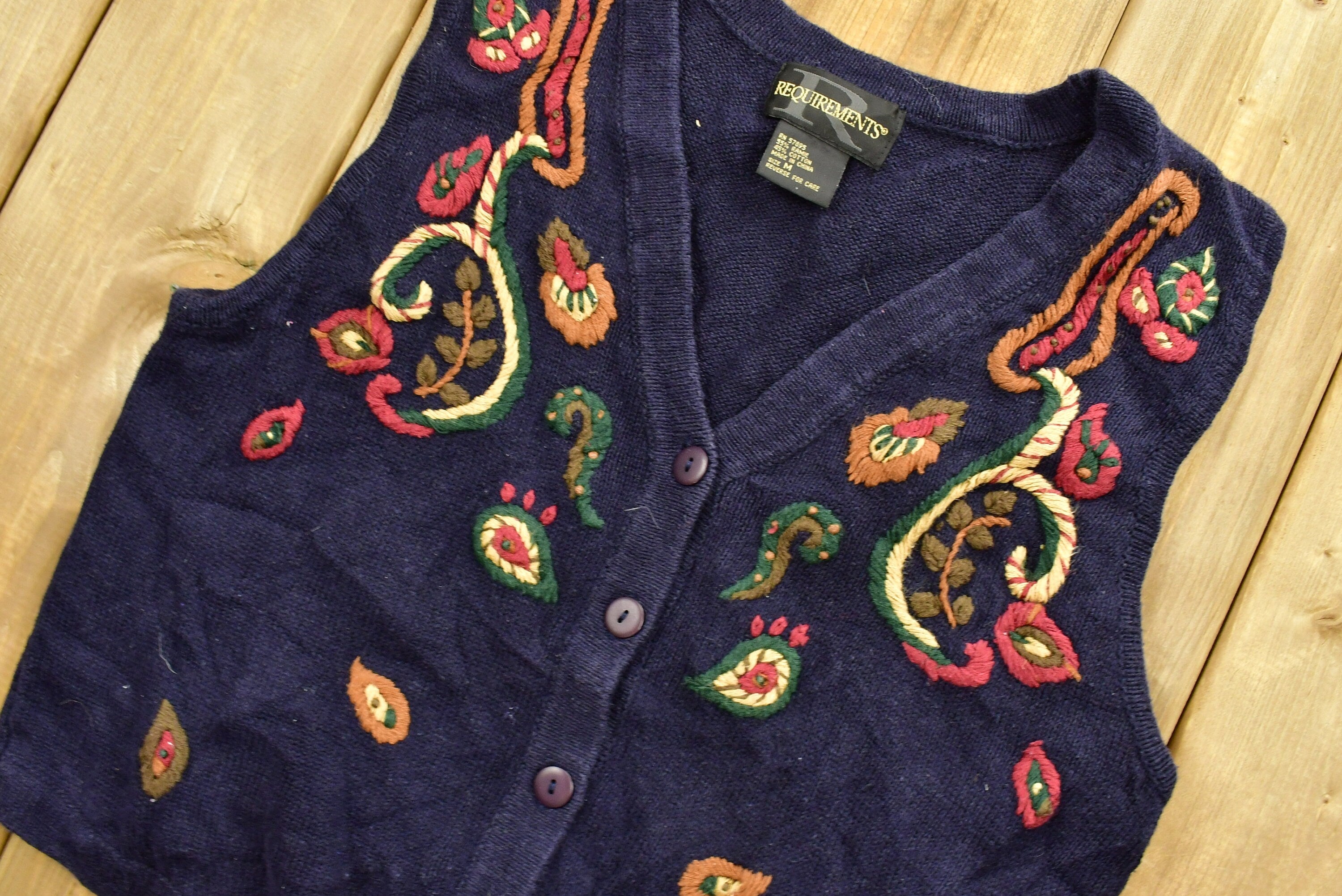 Vintage Floral Knitted Sweater Vest