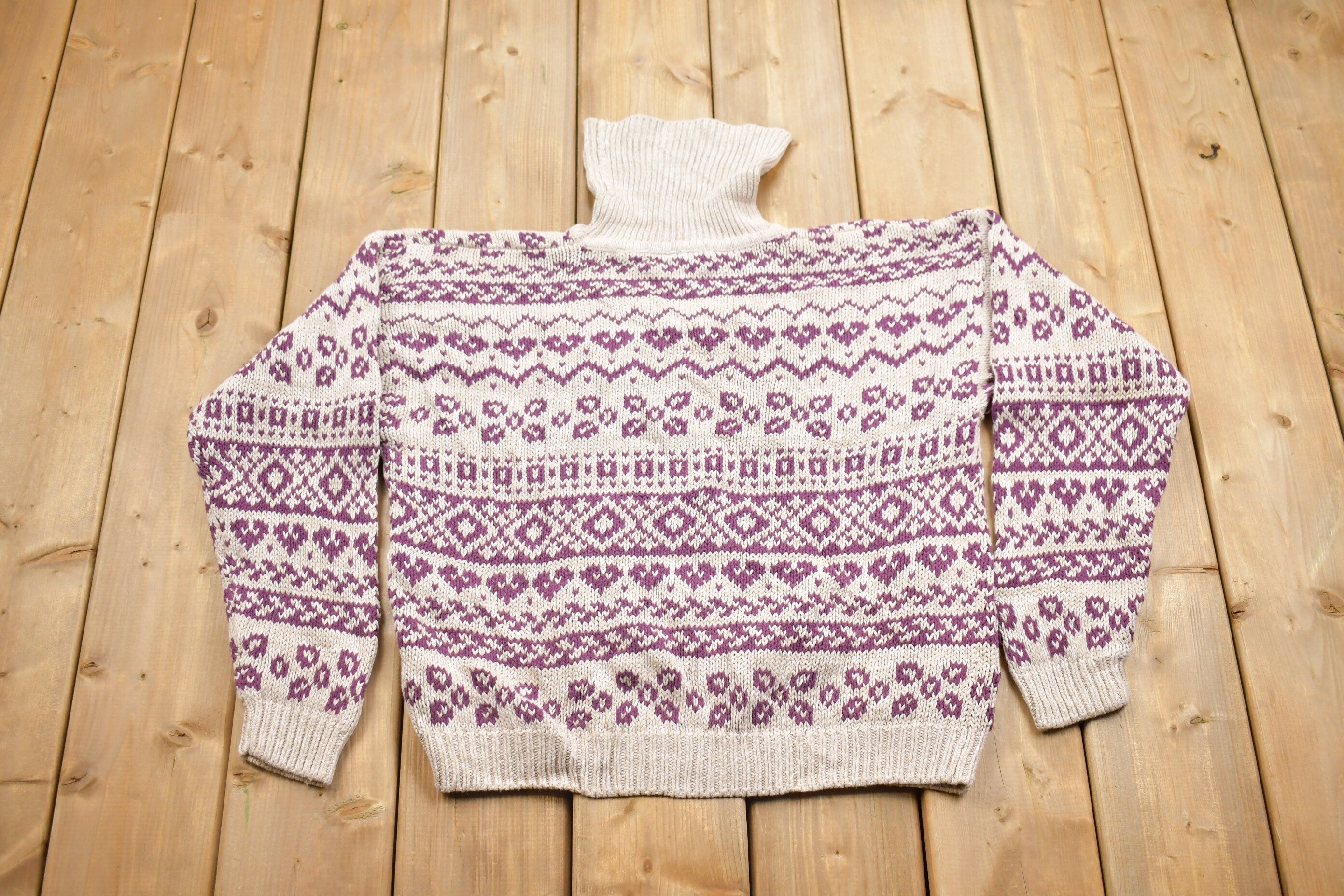 Vintage 1990's Paris Sport Club Abstract Knitted Sweater