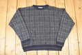 Vintage 1990s Natural Issue Plaid Knit Crewneck Sweater Men's L