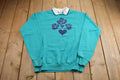 Vintage 1987 Heart Embroidered Patchwork Collared Sweatshirt