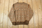 Vintage 1990s Brown Knit Crewneck Sweater