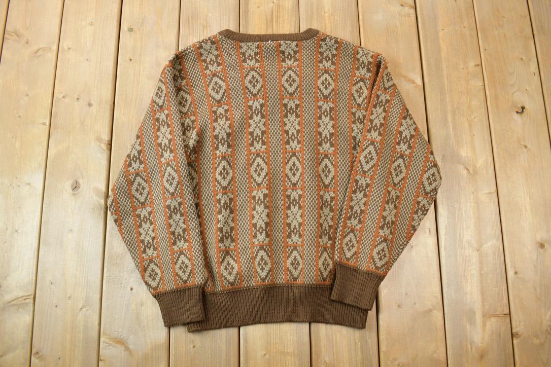 Vintage 1990s Brown Knit Crewneck Sweater