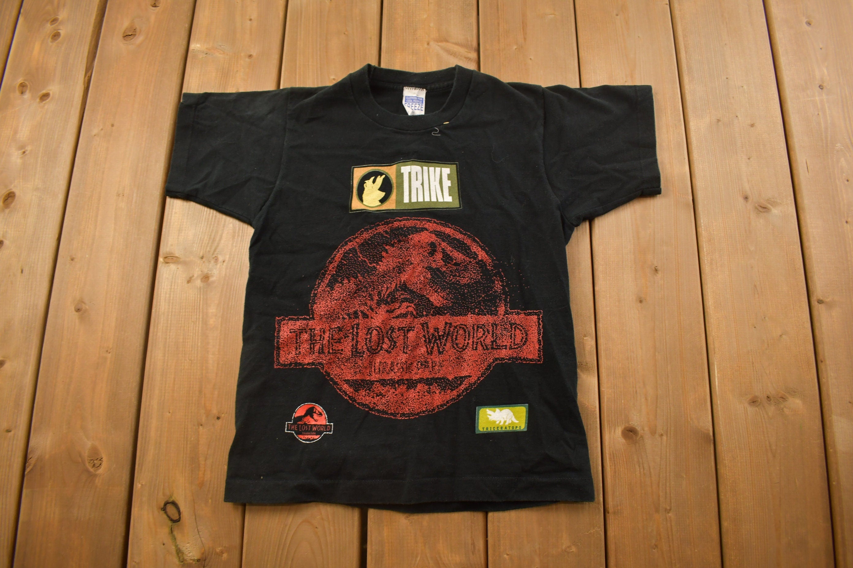 Vintage 1997 Kids Jurassic Park The Lost World Movie Promo T-shirt