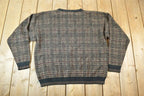 Vintage 1990s Natural Issue Knit Abstract Pattern Crewneck Sweater