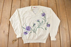 Vintage 1990s Holyrood Floral Graphic V Neck Knit Sweater