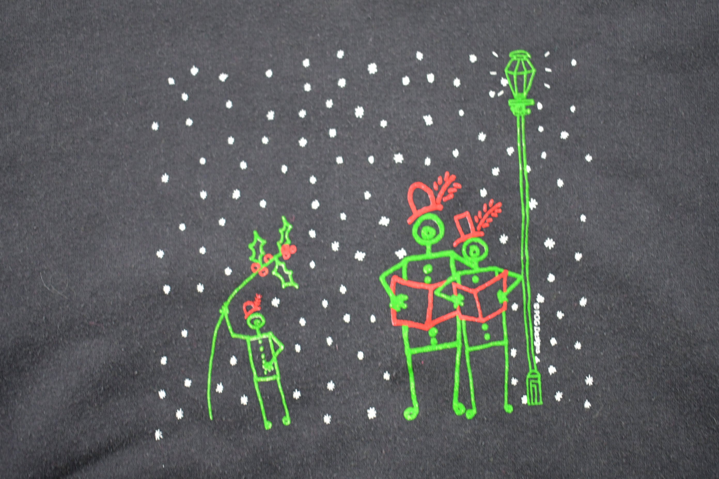 Vintage 1990s Stick Figure Christmas Sweater