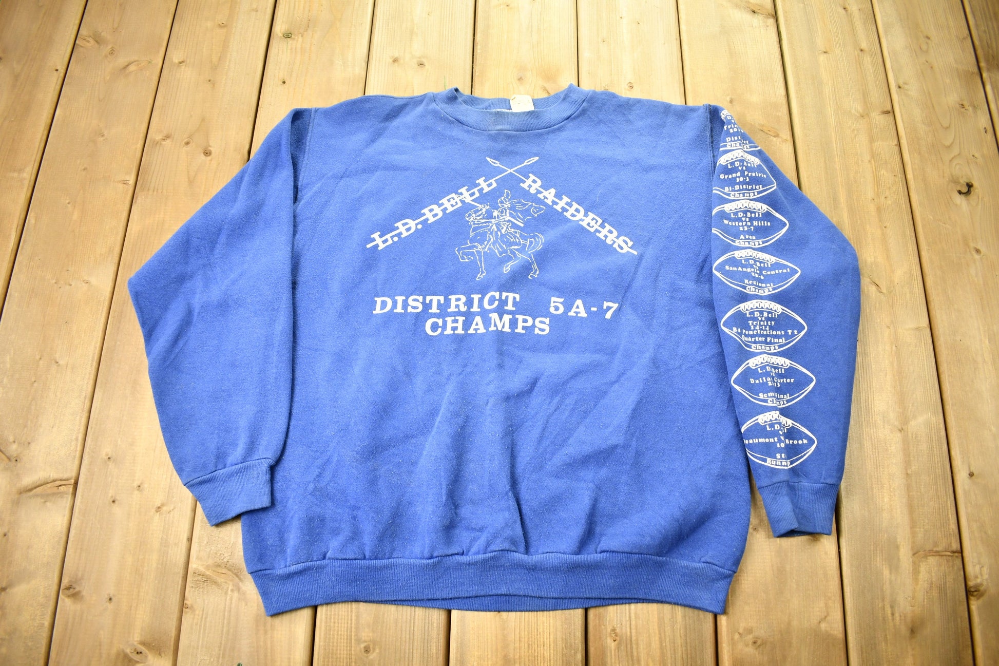 Vintage 1970s L.D. Bell Raiders Russell Athletics Crewneck Sweatshirt