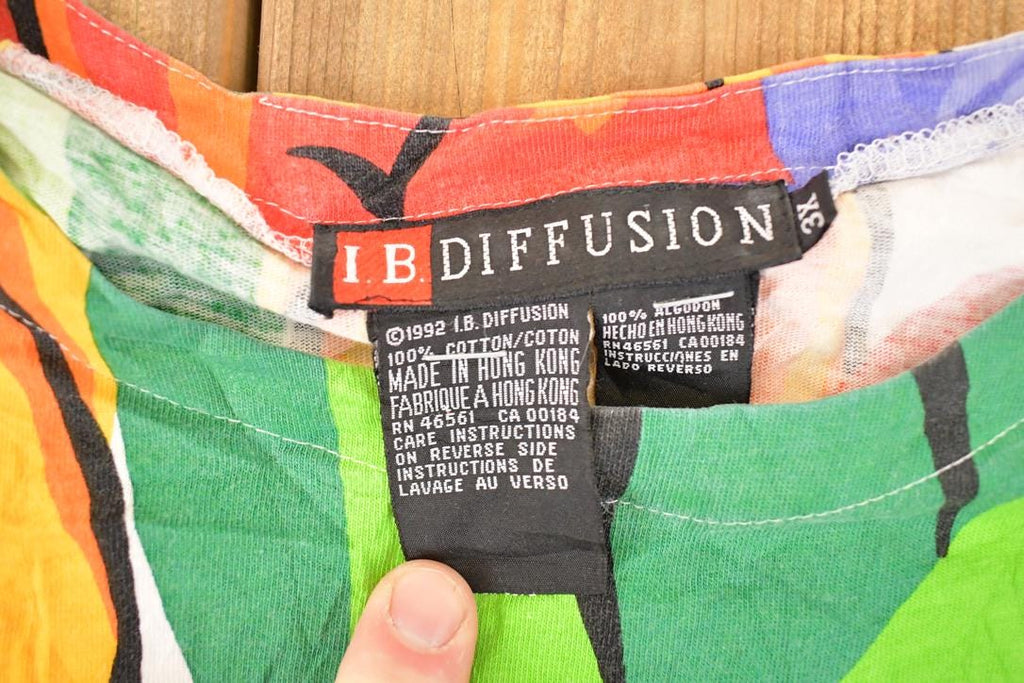 Vintage 1990s Diffusion AOP Fruits Souvenir T-Shirt Men's XL