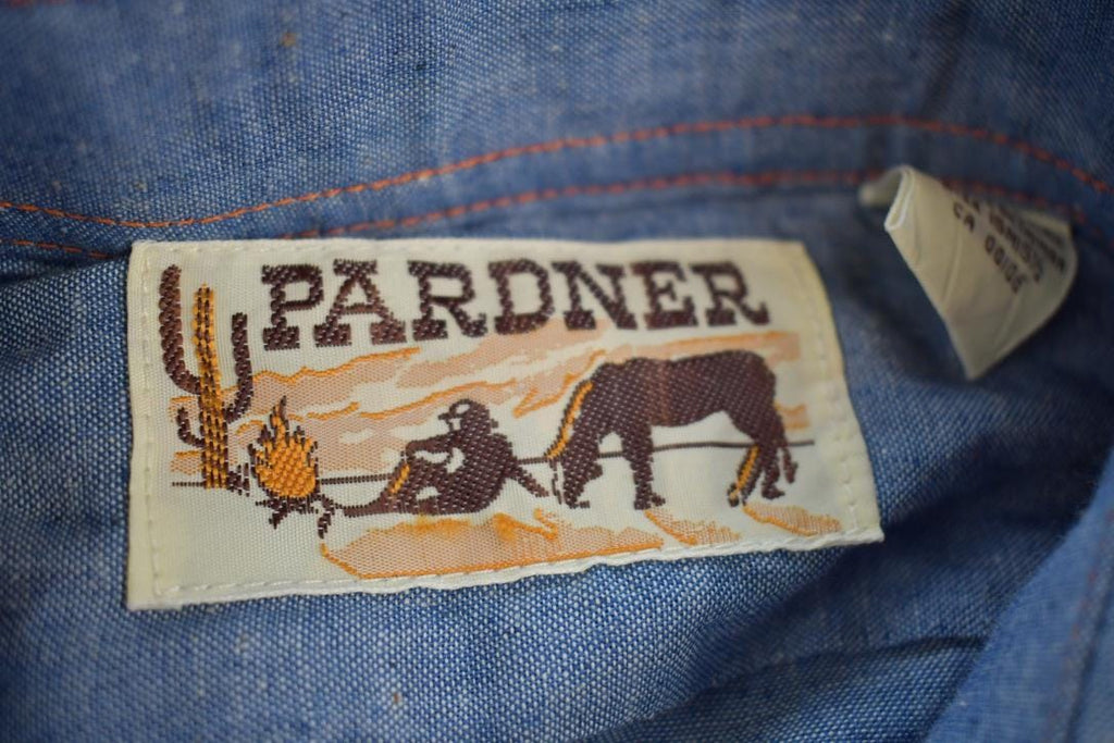 Vintage 1990s Pardner Jean Western Style Snap Button Up Rodeo Shirt