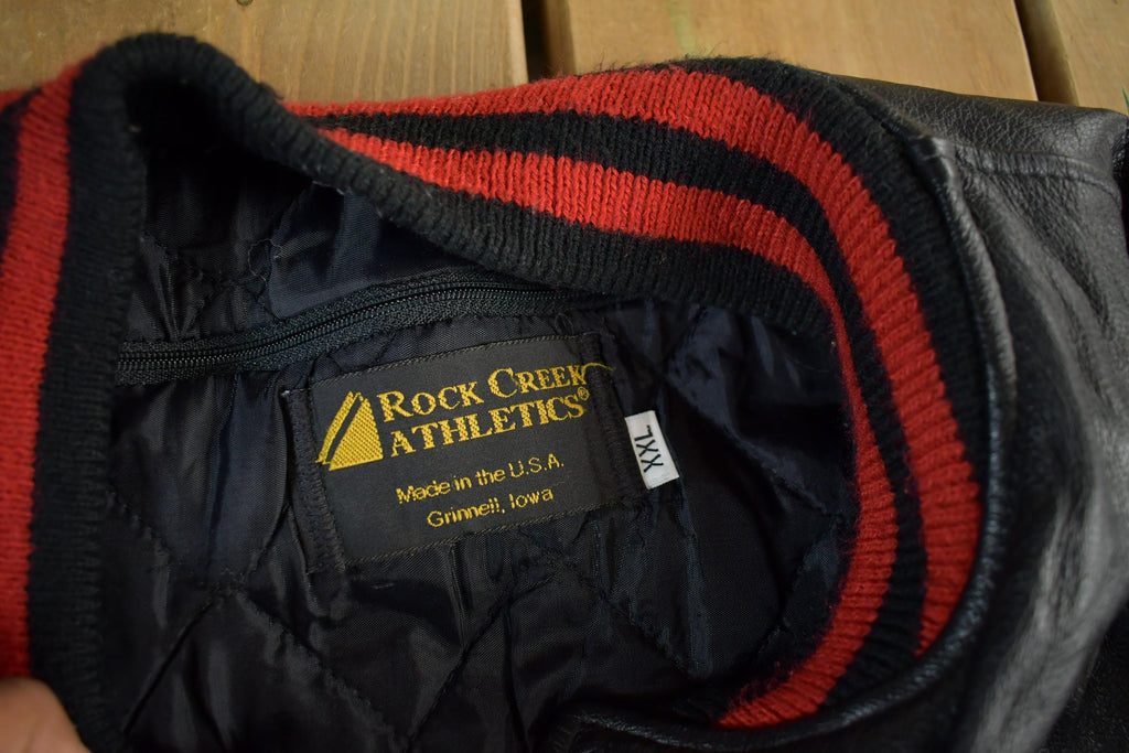 Vintage 1990s Collegiate Leather Varsity Jacket Men's 2XL