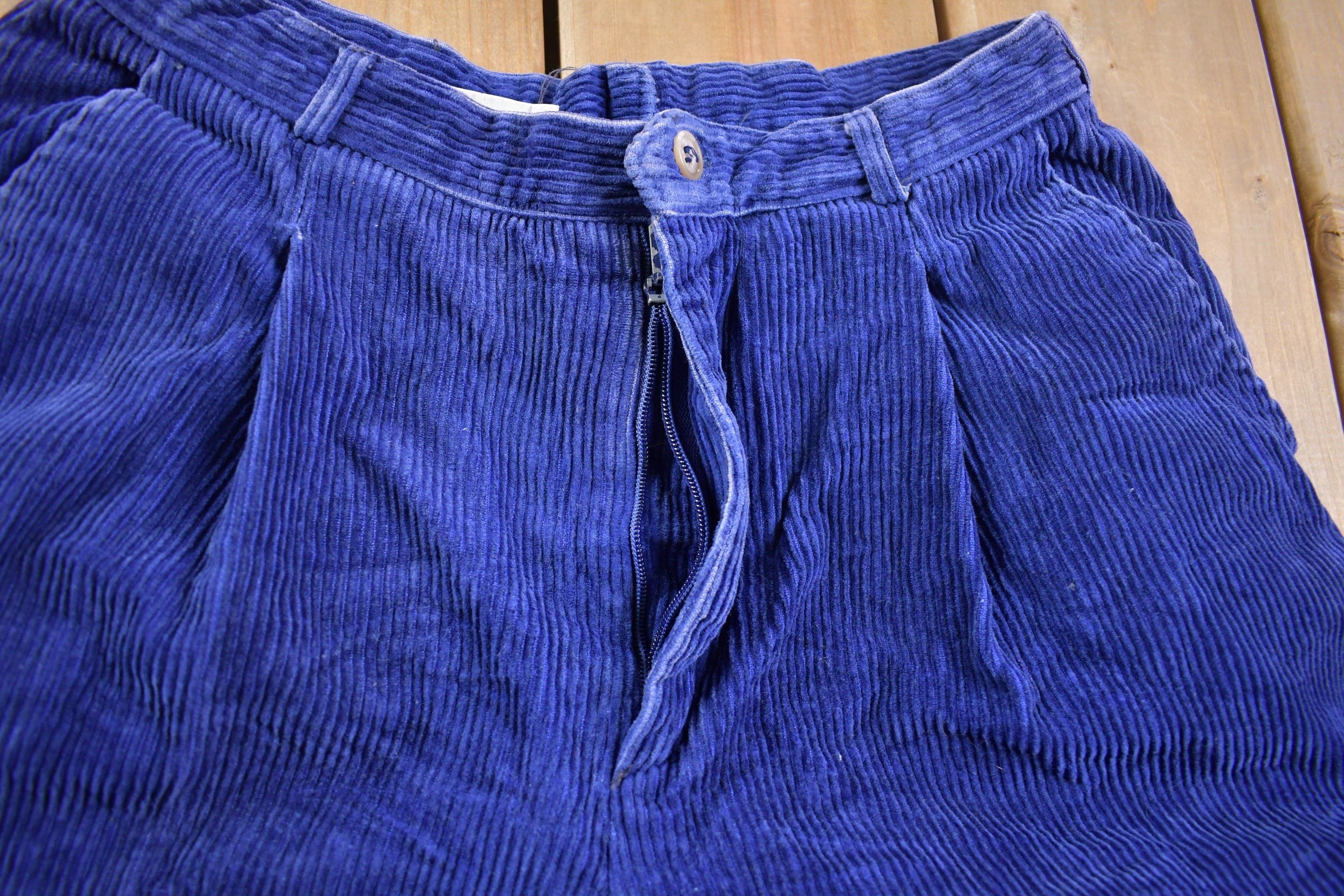 Vintage 1990s Cuffed Clipper Bay Corduroy Pants Size 26 x 28.5