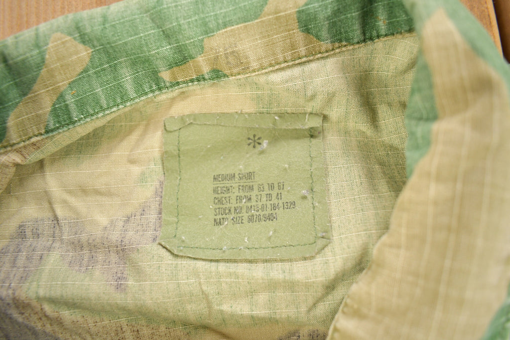 Vintage Military Woodland Camouflaged Button Up Shirt