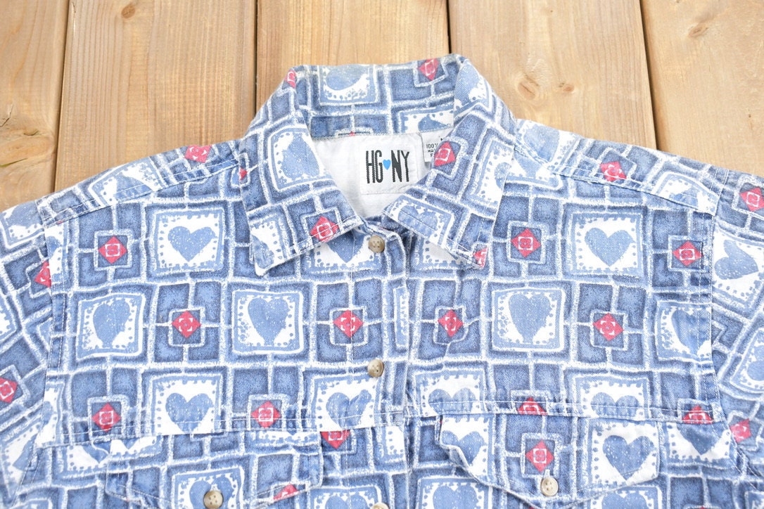 Vintage 1990s HG NY Cute Short Sleeve Button Up Shirt