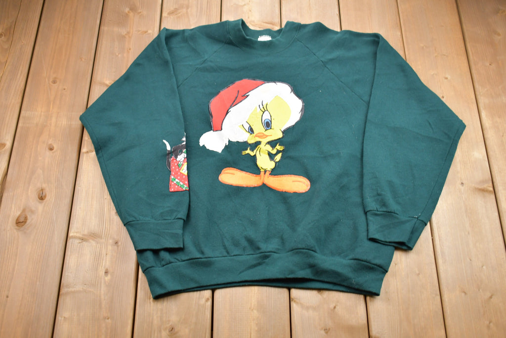 Vintage 1990s Tweety Bird Christmas Graphic Crewneck Sweatshirt  90s Crewneck  Athleisure  Made In USA  Looney Tunes  90s Disney