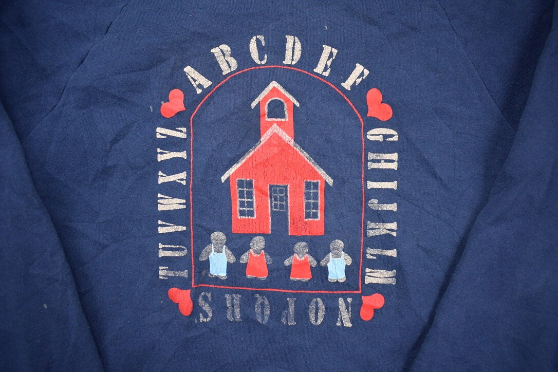 Vintage 1990s Alphabet School Crewneck Sweatshirt
