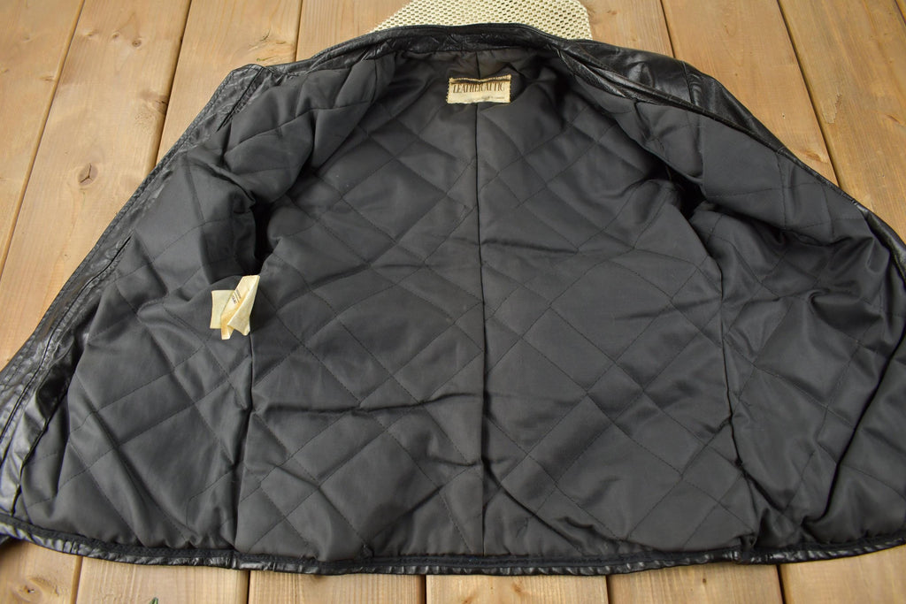 Vintage 1990s Leather Attic Genuine Leather Biker Jacket Made In Canada