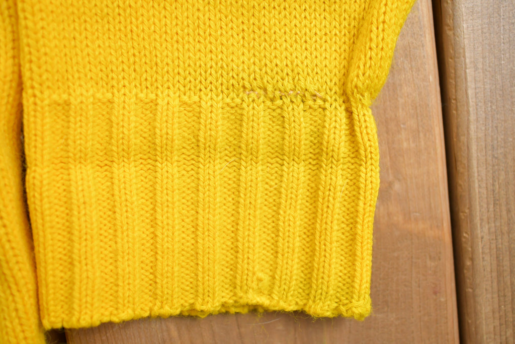 Vintage 1990s Yellow Knitted Cardigan Sweater