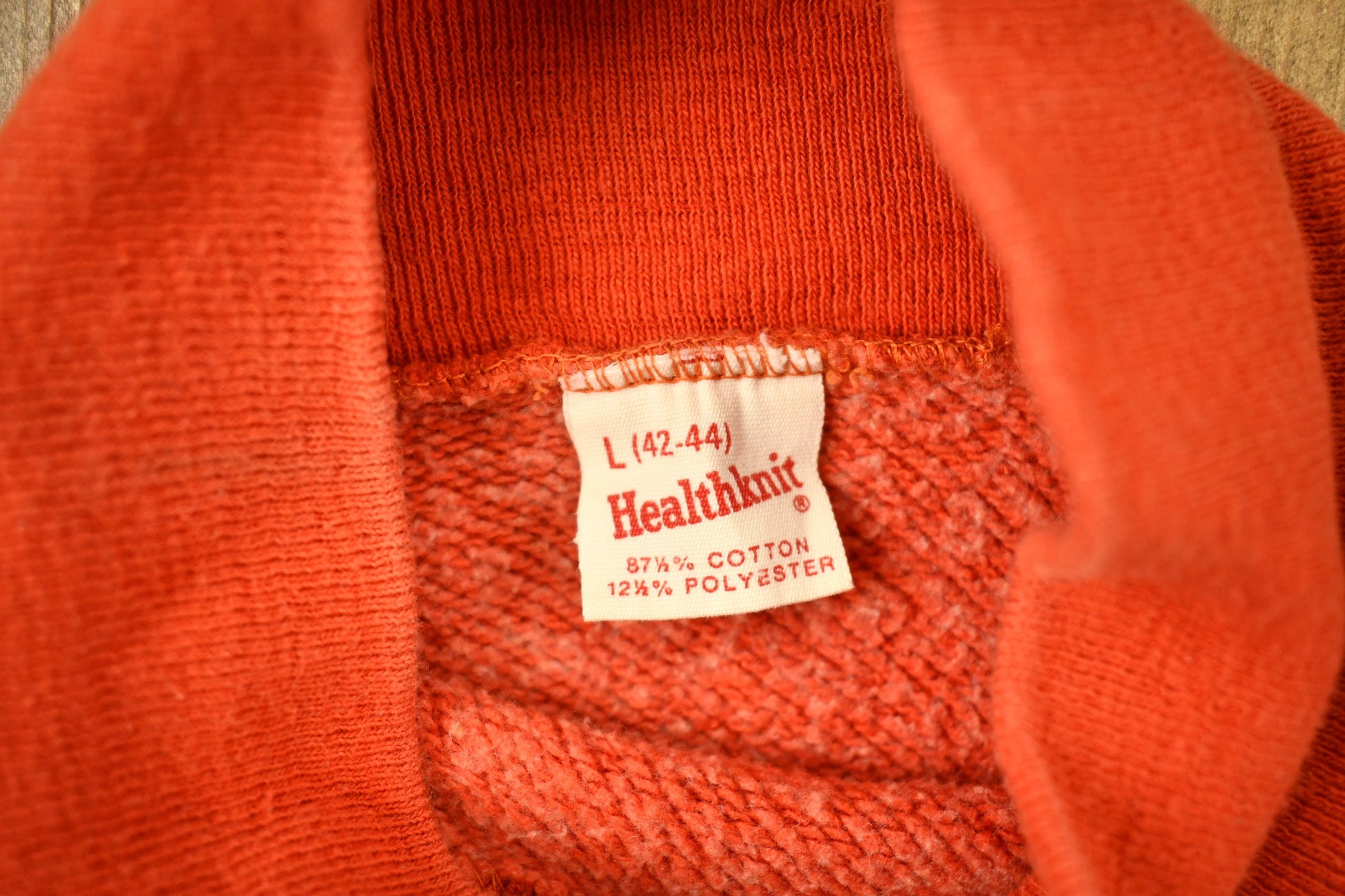 Vintage 1960s Blank Orange Raglan Mockneck Sweatshirt  60s Crewneck  Made In USA  Athleisure  True Vintage  Heath Knit  Distressed