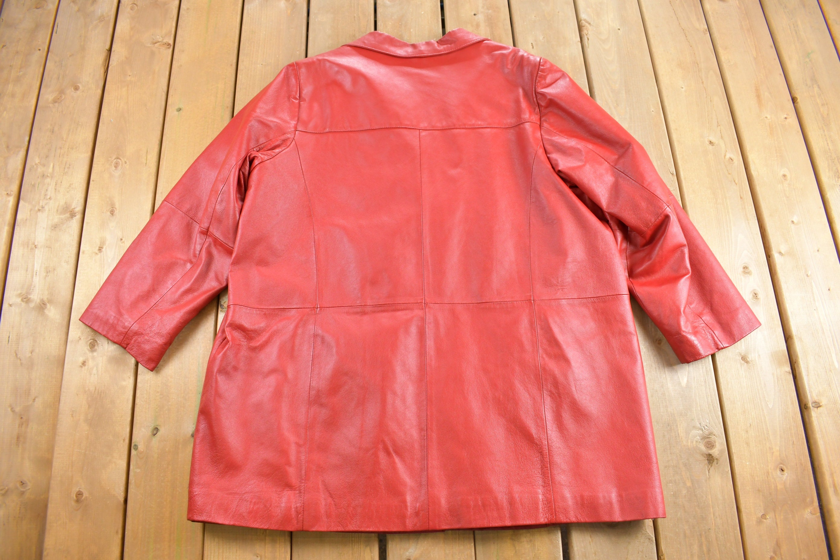 Vintage 1990s Venezia Red Leather Jacket