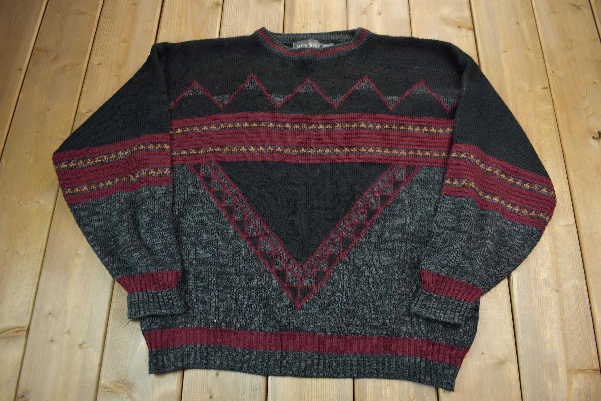 Vintage 1990s Alvin Josef Knit Crewneck Sweater
