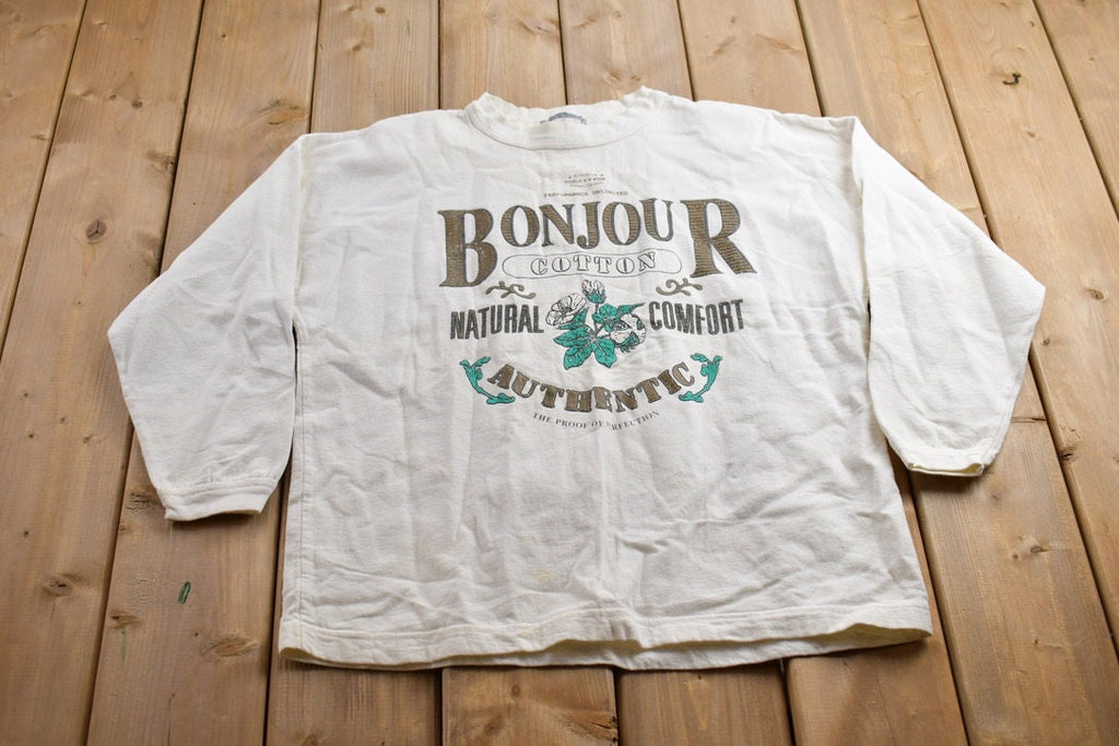 Vintage 1990s Bonjour Cute Crewneck Sweater