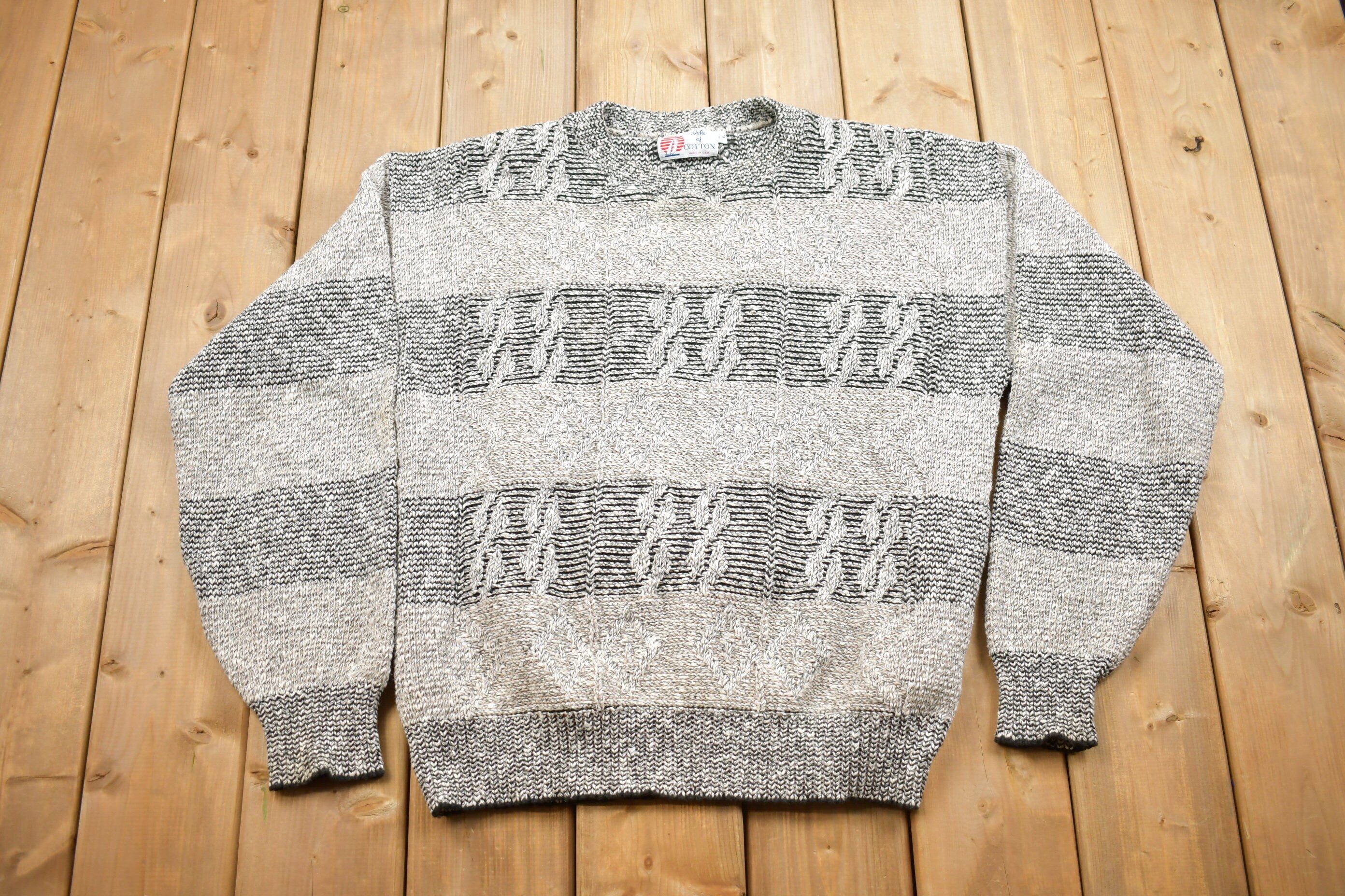 Vintage 1990s Isle Of Cotton Knitted Crewneck Sweater