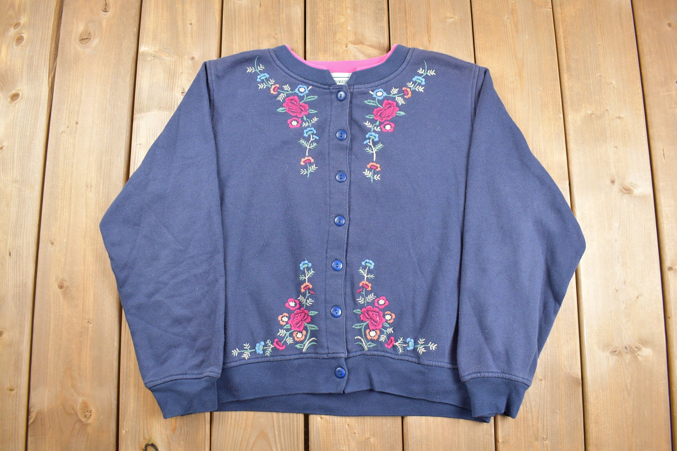 Vintage 1990's Shenanigans Floral Cardigan Sweatshirt