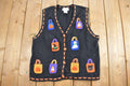 Vintage 1990s Mandal Bay Halloween Theme Knit Cardigan Vest