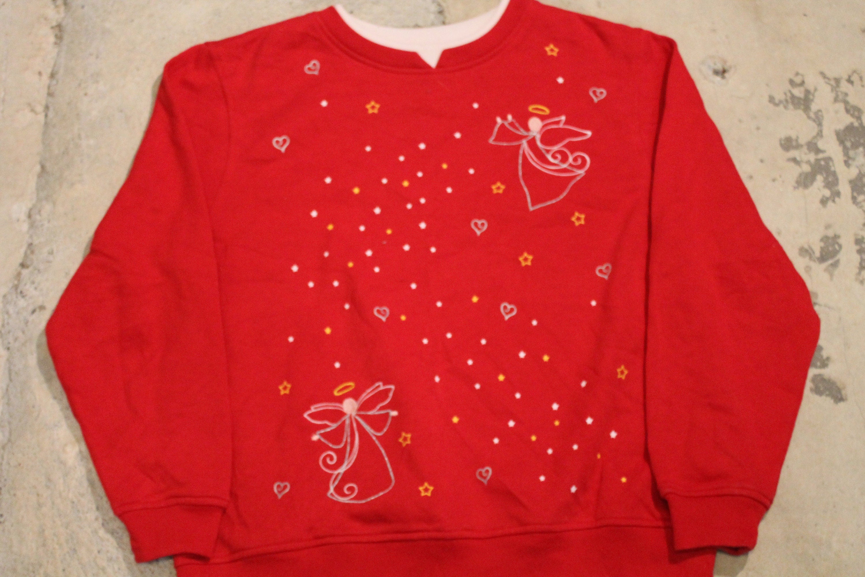 Vintage 1990s Angel Graphic All Over Print Sweater