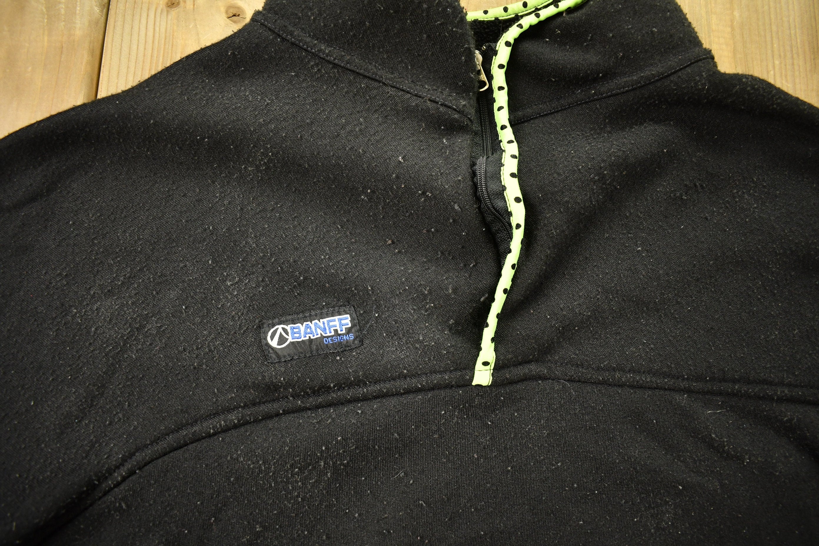 Vintage 1990s Banff Designs Reversible Quarter Zip Fleece Sweater