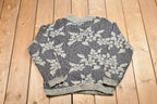 Vintage Knitted Across America Silver Floral Sweater