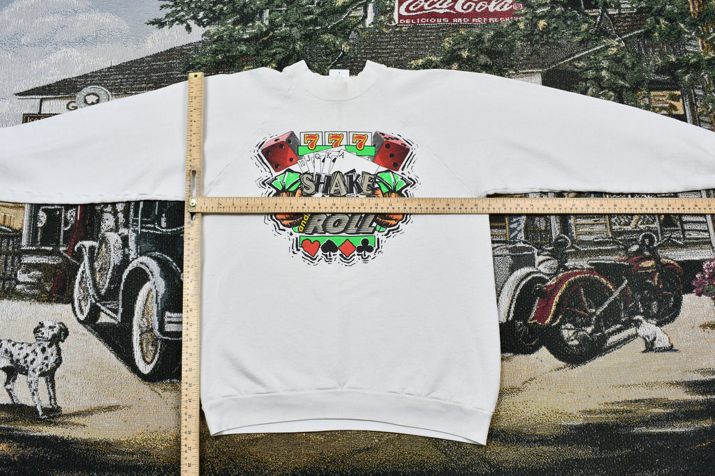 Vintage 1990s Gambling Casino Theme Raglan Crewneck
