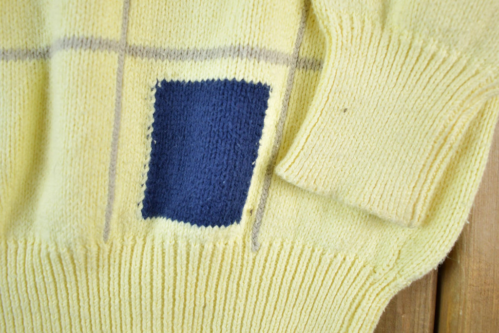 Vintage 1990s Harry Rosen Knit Abstract Pattern Crewneck Sweater Made In Italy